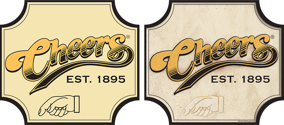 Cheers sign vector made into a photo-realistic sign.