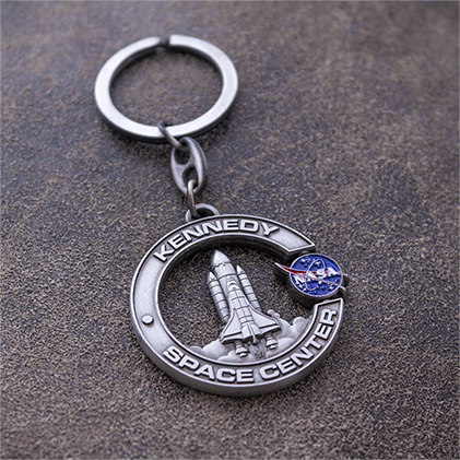 Photograph of a keychain made for NASA